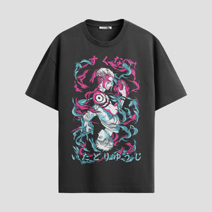 Playera urbana de anime y gaming ExtraLife MX, corte Standard Fit unisex ligero y transpirable en color Deep Black y Pure White, ropa de uso diario para gym y casual.