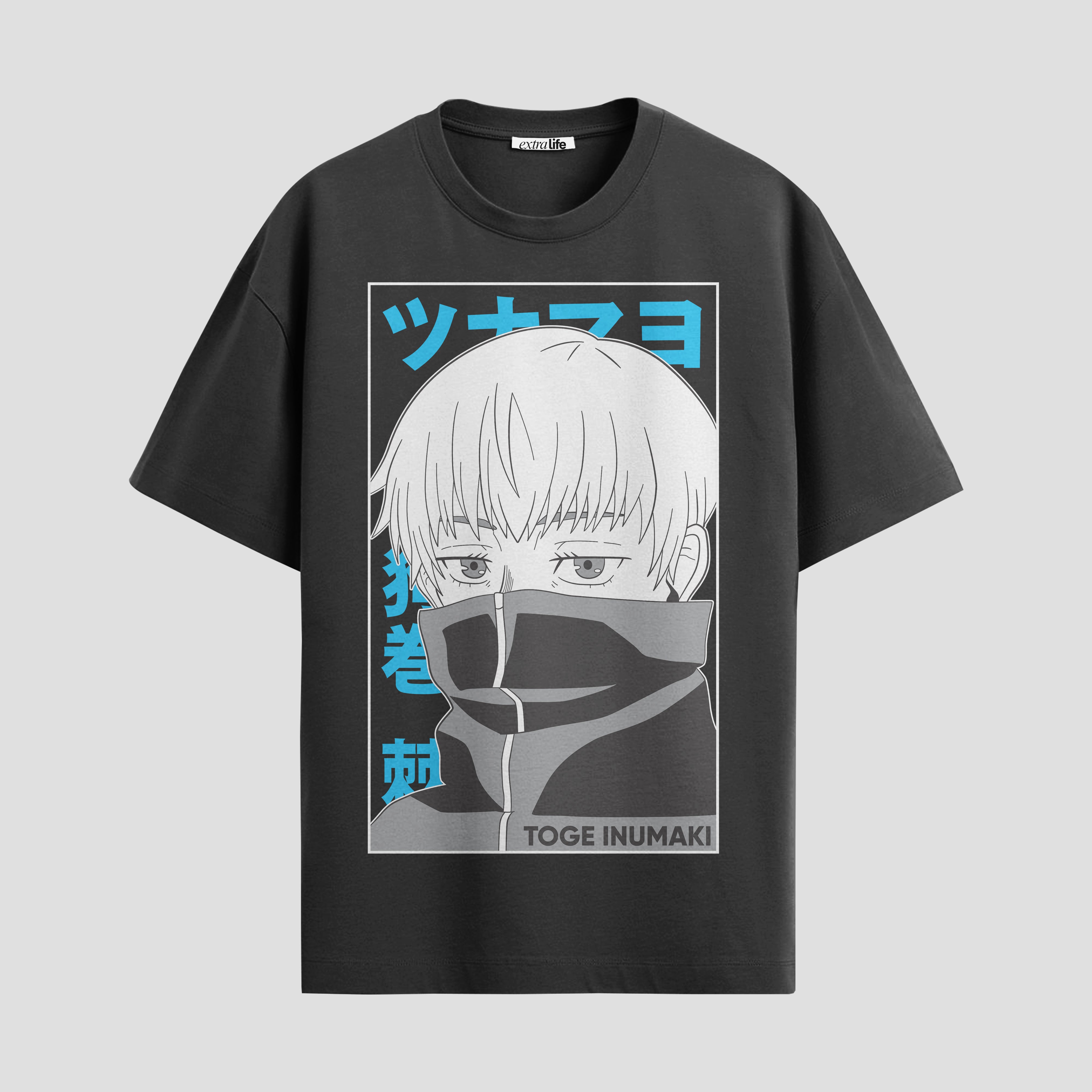 Playera urbana de anime y gaming ExtraLife MX, corte Standard Fit unisex ligero y transpirable en color Deep Black y Pure White, ropa de uso diario para gym y casual.