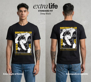 El Arte de las Maldiciones | El Musculoso sin Tecnica #01956 - Playera Standard Fit | Deep Black - Foto en modelo