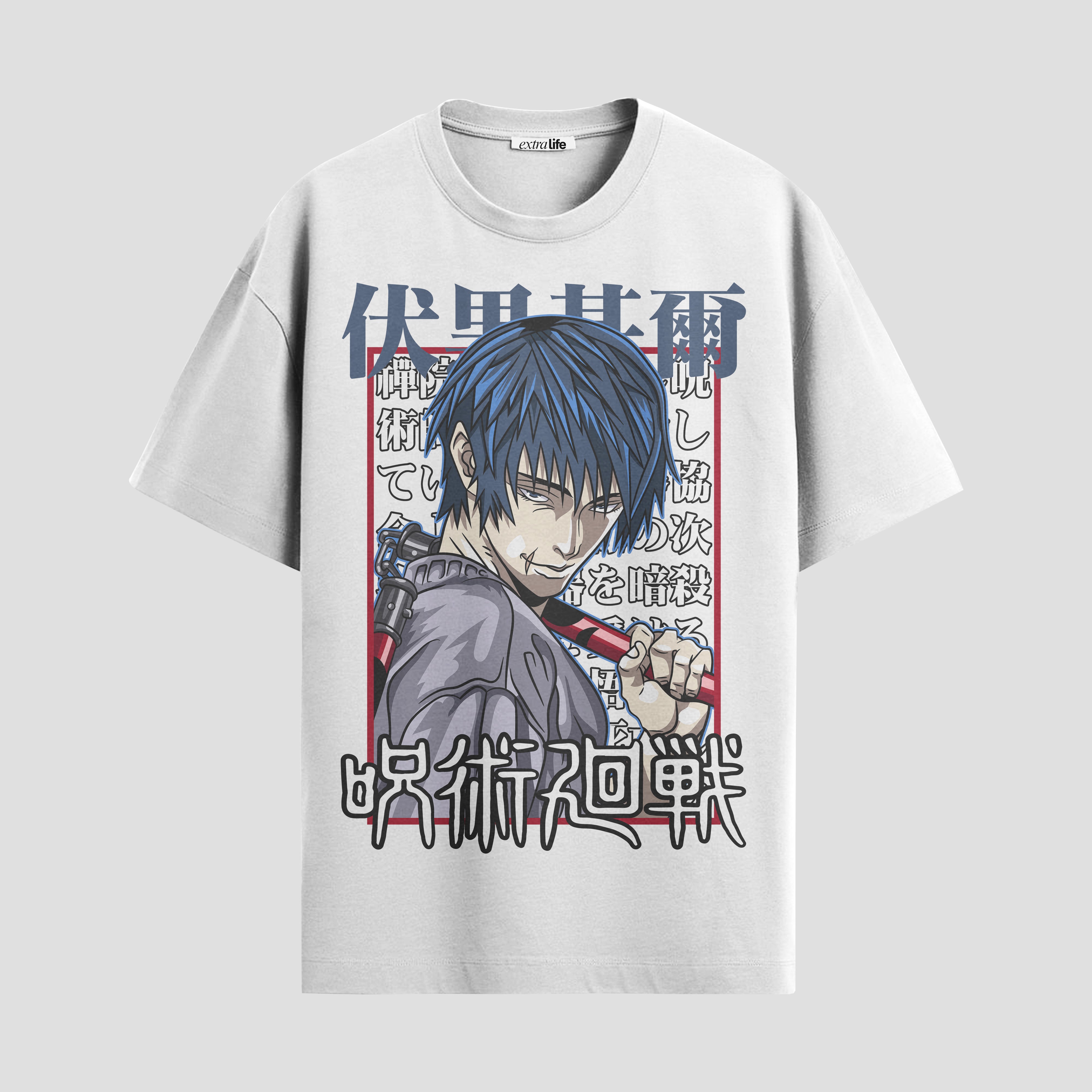 Playera urbana de anime y gaming ExtraLife MX, corte Standard Fit unisex ligero y transpirable en color Deep Black y Pure White, ropa de uso diario para gym y casual.