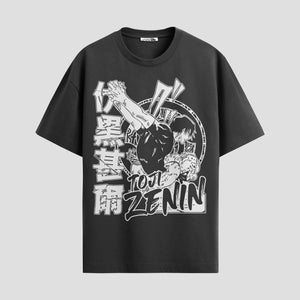 Playera urbana de anime y gaming ExtraLife MX, corte Standard Fit unisex ligero y transpirable en color Deep Black y Pure White, ropa de uso diario para gym y casual.