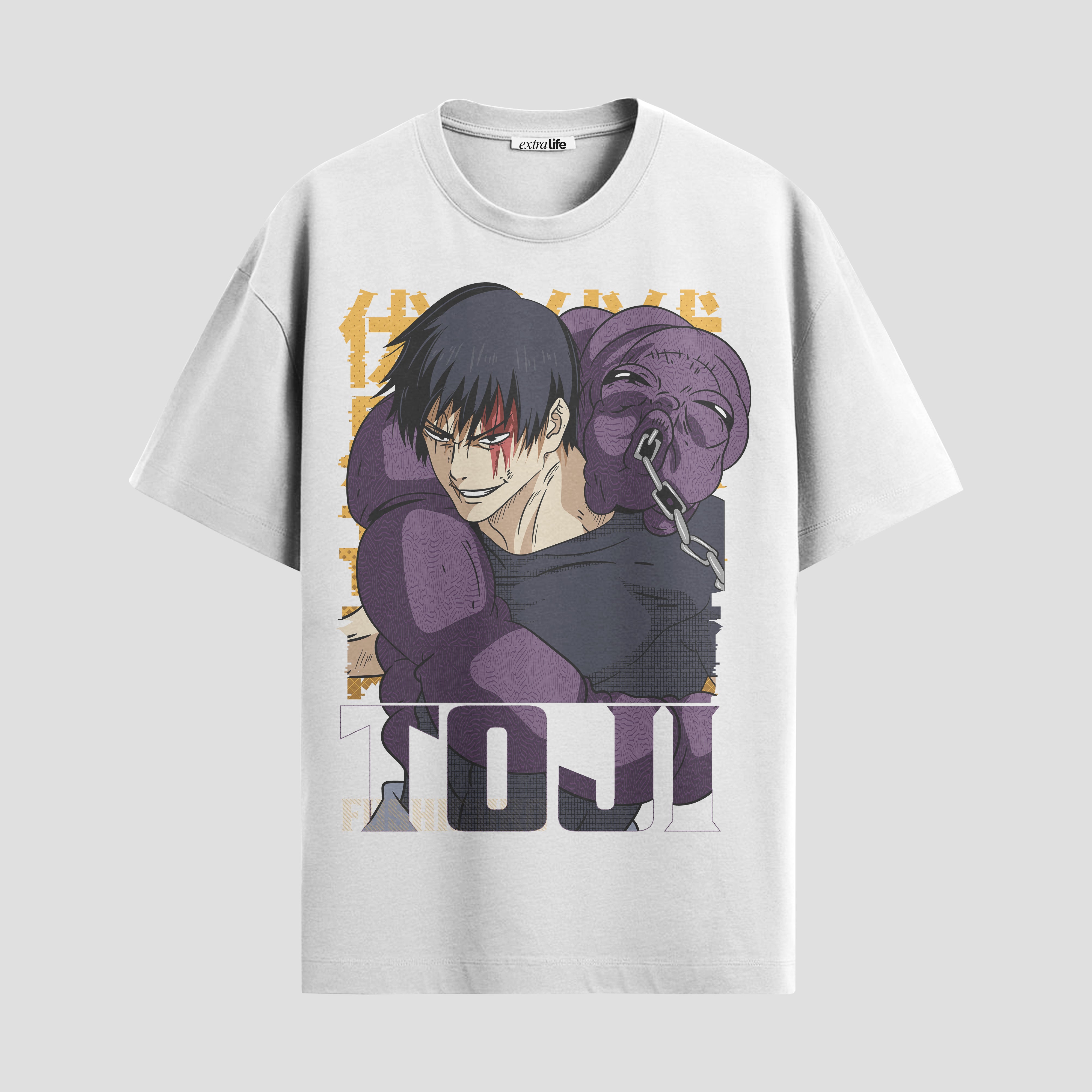 Playera urbana de anime y gaming ExtraLife MX, corte Standard Fit unisex ligero y transpirable en color Deep Black y Pure White, ropa de uso diario para gym y casual.