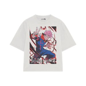 Playera streetwear premium de anime y gaming ExtraLife MX, corte oversized drop shoulder ligero y fresco en color Deep Black y Off-White, moda urbana mexicana de culto.