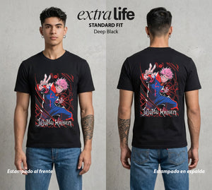 El Arte de las Maldiciones | El Corazon del Poder #01963 - Playera Classic Premium | Deep Black - Foto en modelo