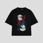 Playera streetwear premium de anime y gaming ExtraLife MX, corte oversized drop shoulder ligero y fresco en color Deep Black y Off-White, moda urbana mexicana de culto.
