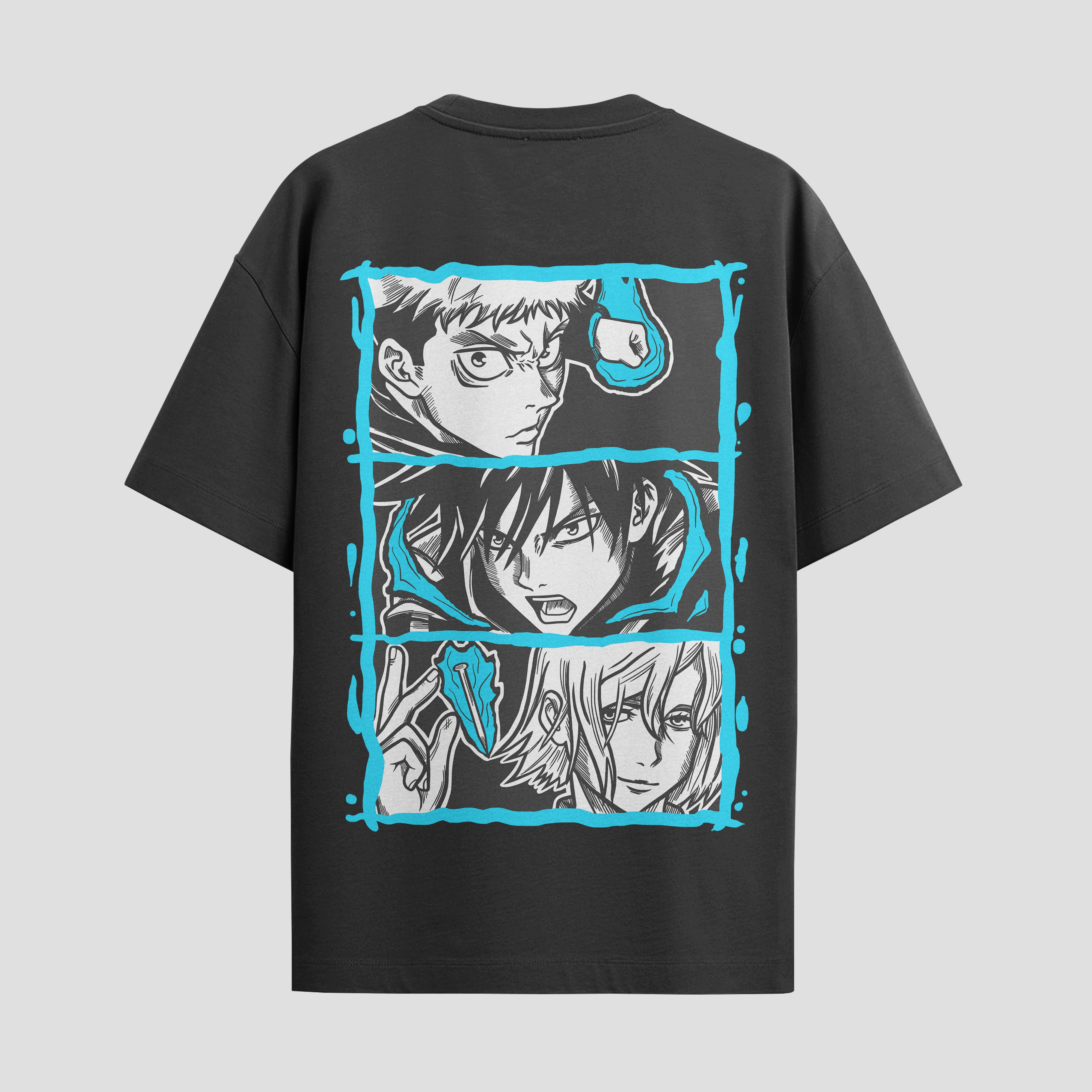 Playera urbana de anime y gaming ExtraLife MX, corte Standard Fit unisex ligero y transpirable en color Deep Black y Pure White, ropa de uso diario para gym y casual.