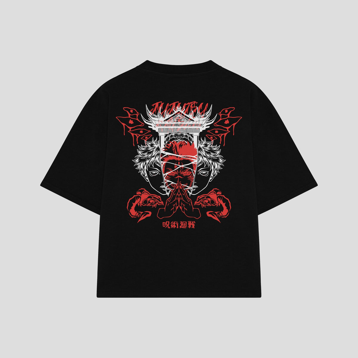 Playera streetwear premium de anime y gaming ExtraLife MX, corte oversized drop shoulder ligero y fresco en color Deep Black y Off-White, moda urbana mexicana de culto.