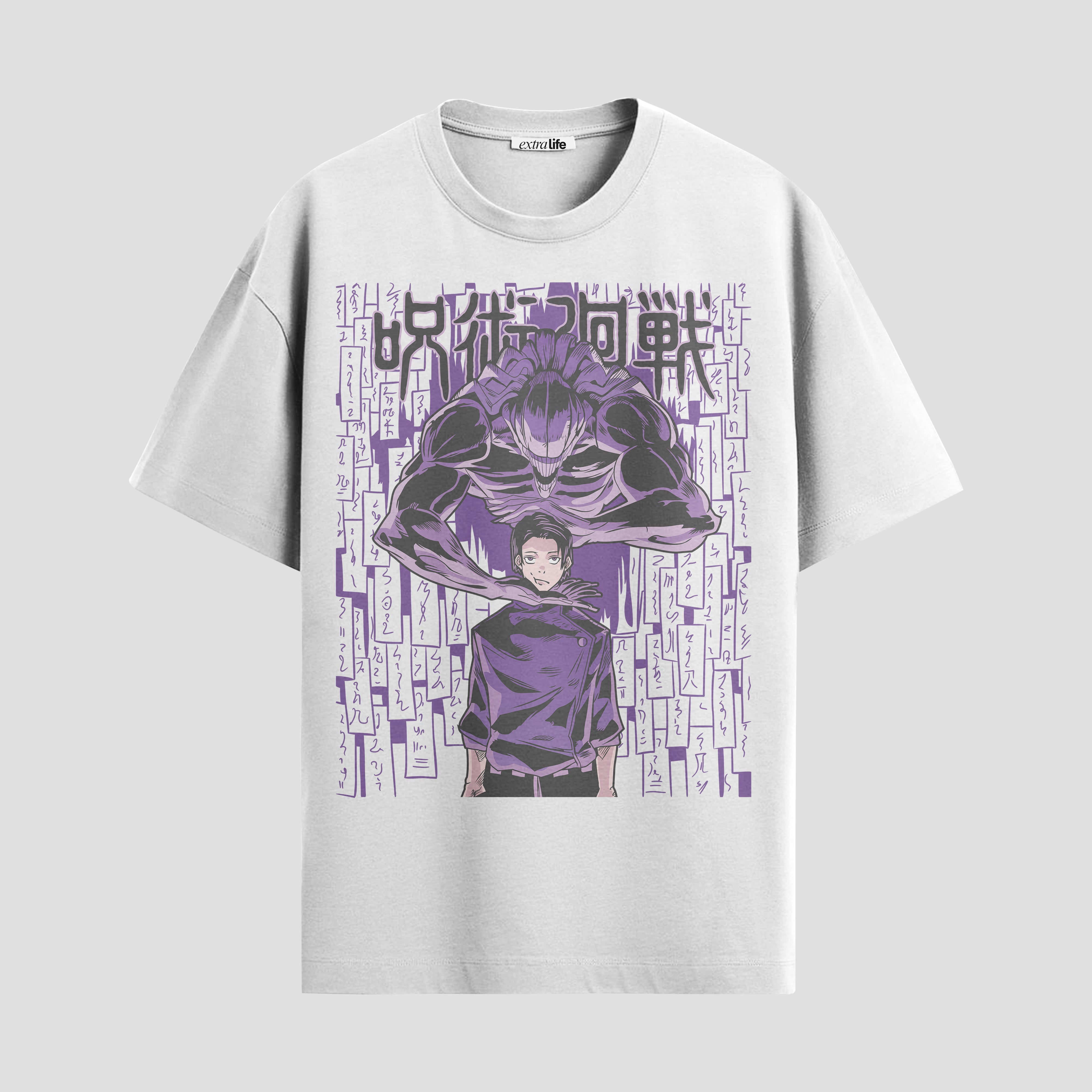 Playera urbana de anime y gaming ExtraLife MX, corte Standard Fit unisex ligero y transpirable en color Deep Black y Pure White, ropa de uso diario para gym y casual.