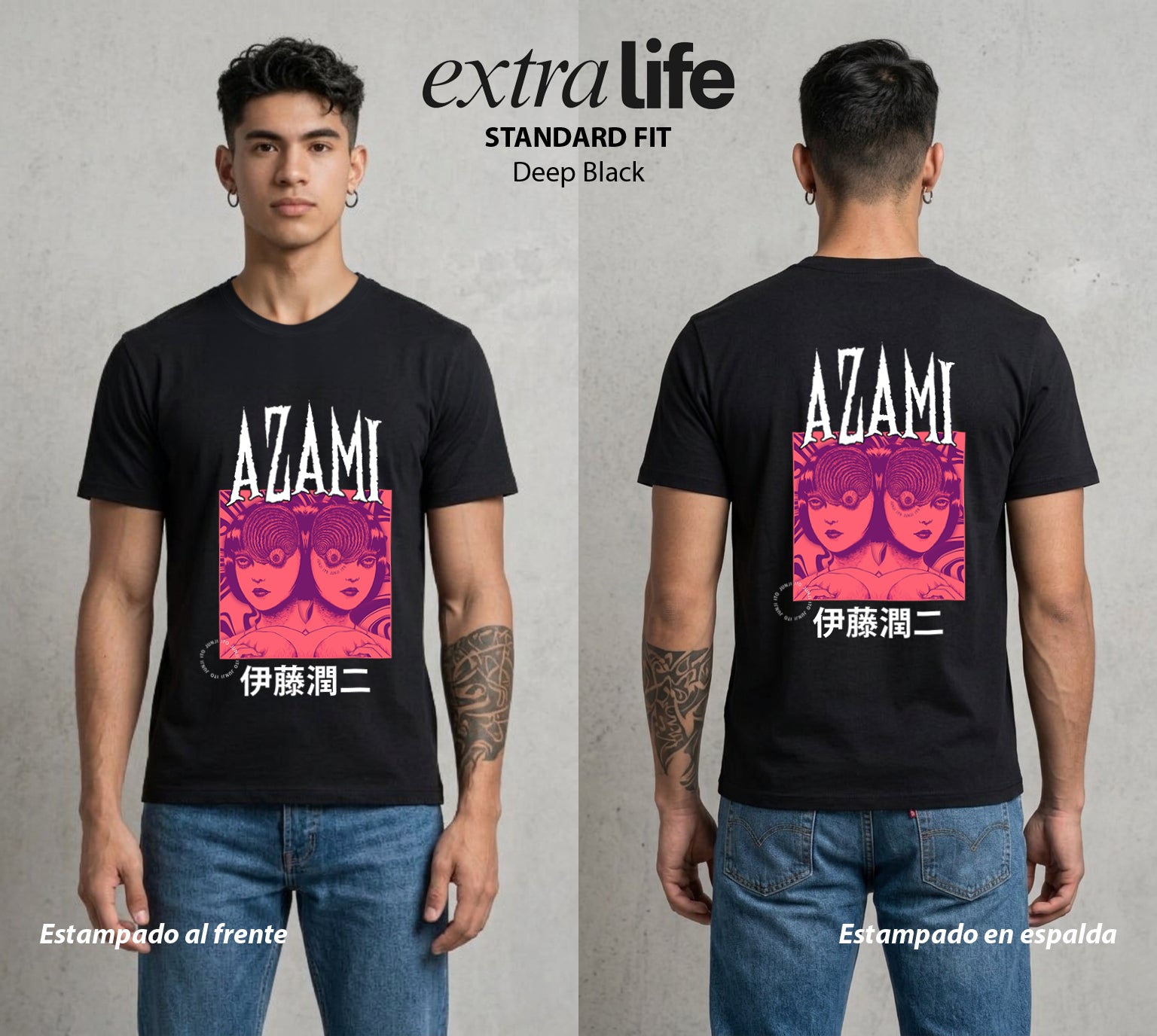El Horror del Mangaka | La Flor del Terror #01985 - Playera Standard Fit | Deep Black - Foto en modelo