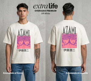 El Horror del Mangaka | El Horror Vegetal #01986 - Playera Oversized Premium | Off White - Foto en modelo