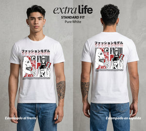 El Horror del Mangaka | La Señorita del Horror #01987 - Playera Standard Fit | Pure White - Foto en modelo
