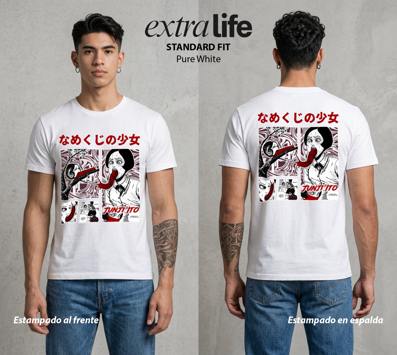 El Horror del Mangaka | La Babosa del Miedo #01989 - Playera Standard Fit | Pure White - Foto en modelo
