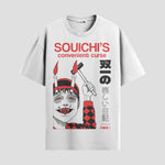 Playera urbana de anime y gaming ExtraLife MX, corte Standard Fit unisex ligero y transpirable en color Deep Black y Pure White, ropa de uso diario para gym y casual.
