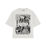 Playera streetwear premium de anime y gaming ExtraLife MX, corte oversized drop shoulder ligero y fresco en color Deep Black y Off-White, moda urbana mexicana de culto.