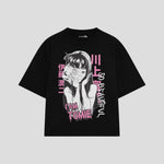 Playera streetwear premium de anime y gaming ExtraLife MX, corte oversized drop shoulder ligero y fresco en color Deep Black y Off-White, moda urbana mexicana de culto.