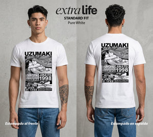 El Horror del Mangaka | La Espiral del Miedo #01995 - Playera Classic Premium | Pure White - Foto en modelo