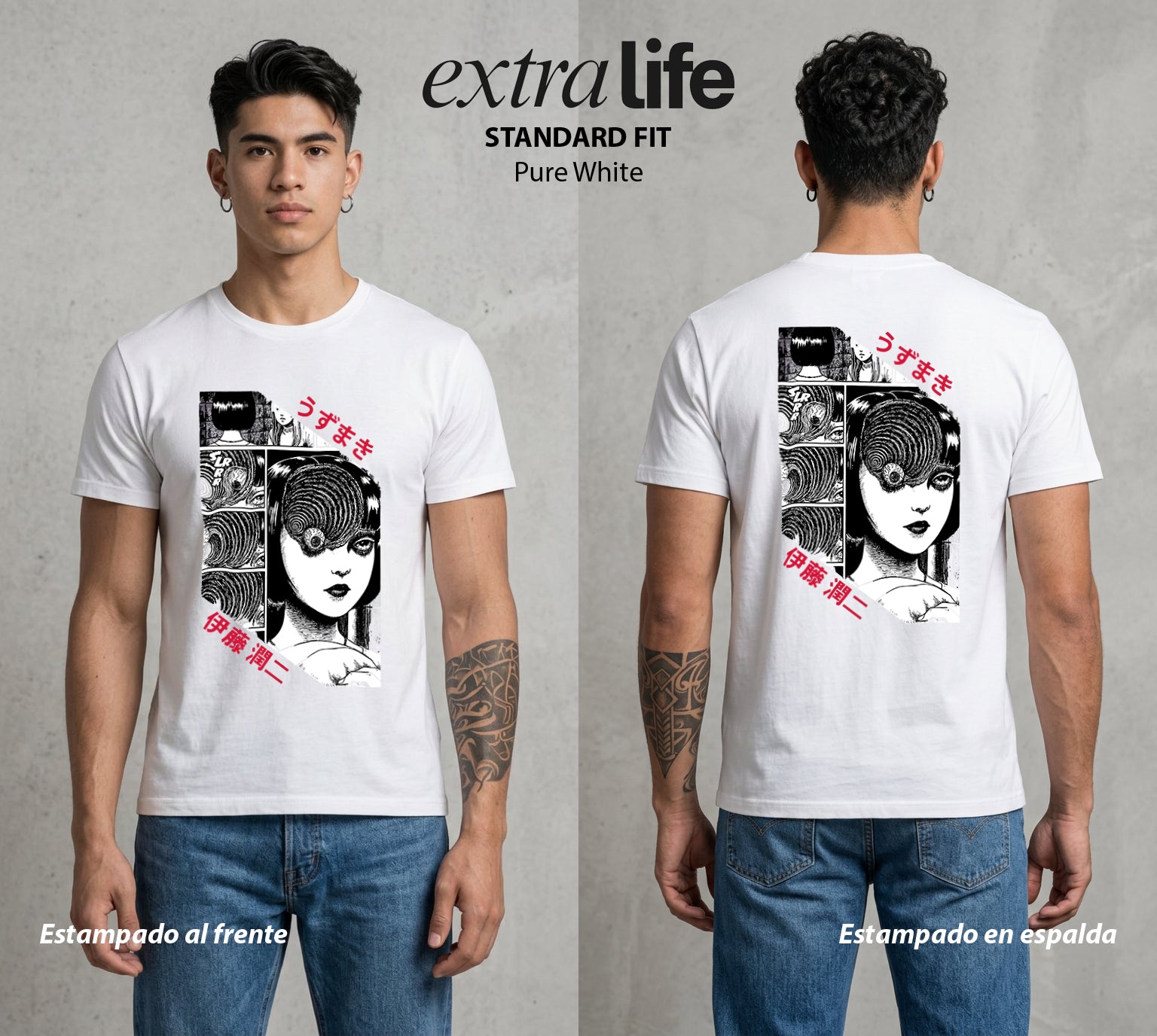 El Horror del Mangaka | La Cabeza del Horror #01998 - Playera Standard Fit | Pure White - Foto en modelo