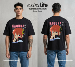 El Samurai sin Trabajo | La Guerrera del Viento #02006 - Playera Oversized Premium | Deep Black - Foto en modelo