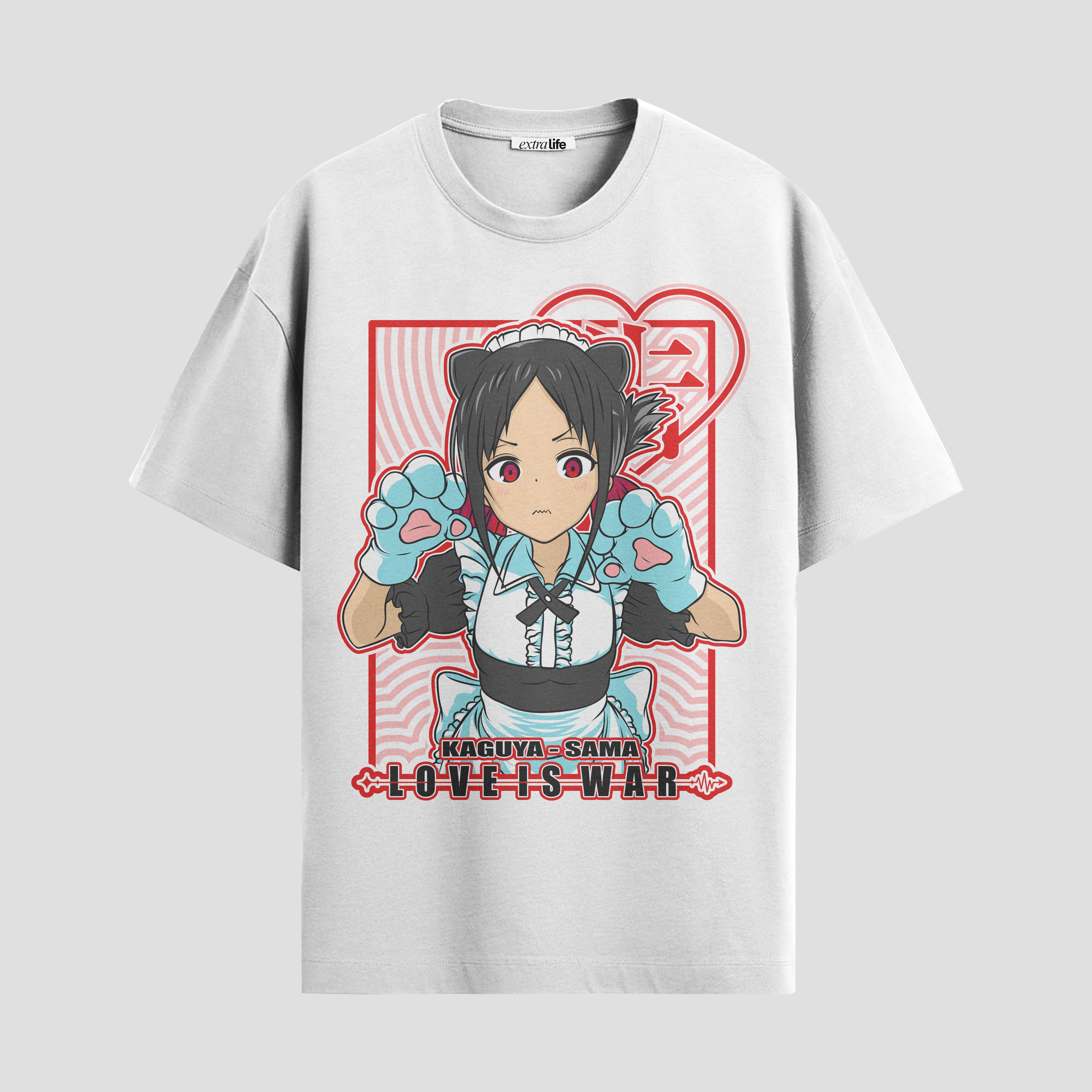 Playera urbana de anime y gaming ExtraLife MX, corte Standard Fit unisex ligero y transpirable en color Deep Black y Pure White, ropa de uso diario para gym y casual.