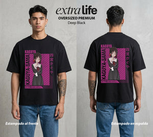 La Guerra del Corazon | La Guerra del Corazon II #02011 - Playera Oversized Premium | Deep Black - Foto en modelo