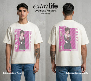 La Guerra del Corazon | La Guerra del Corazon II #02011 - Playera Oversized Premium | Off White - Foto en modelo