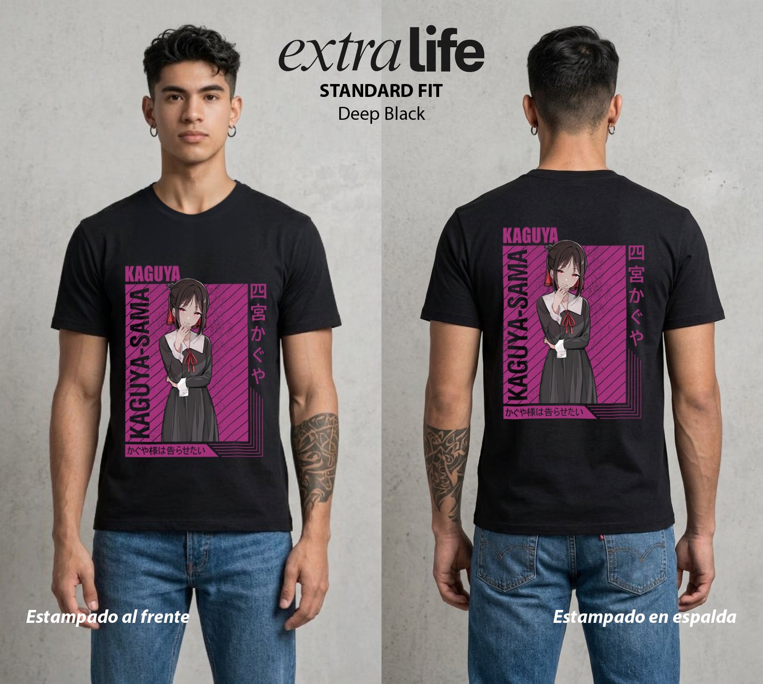 La Guerra del Corazon | La Guerra del Corazon II #02011 - Playera Standard Fit | Deep Black - Foto en modelo