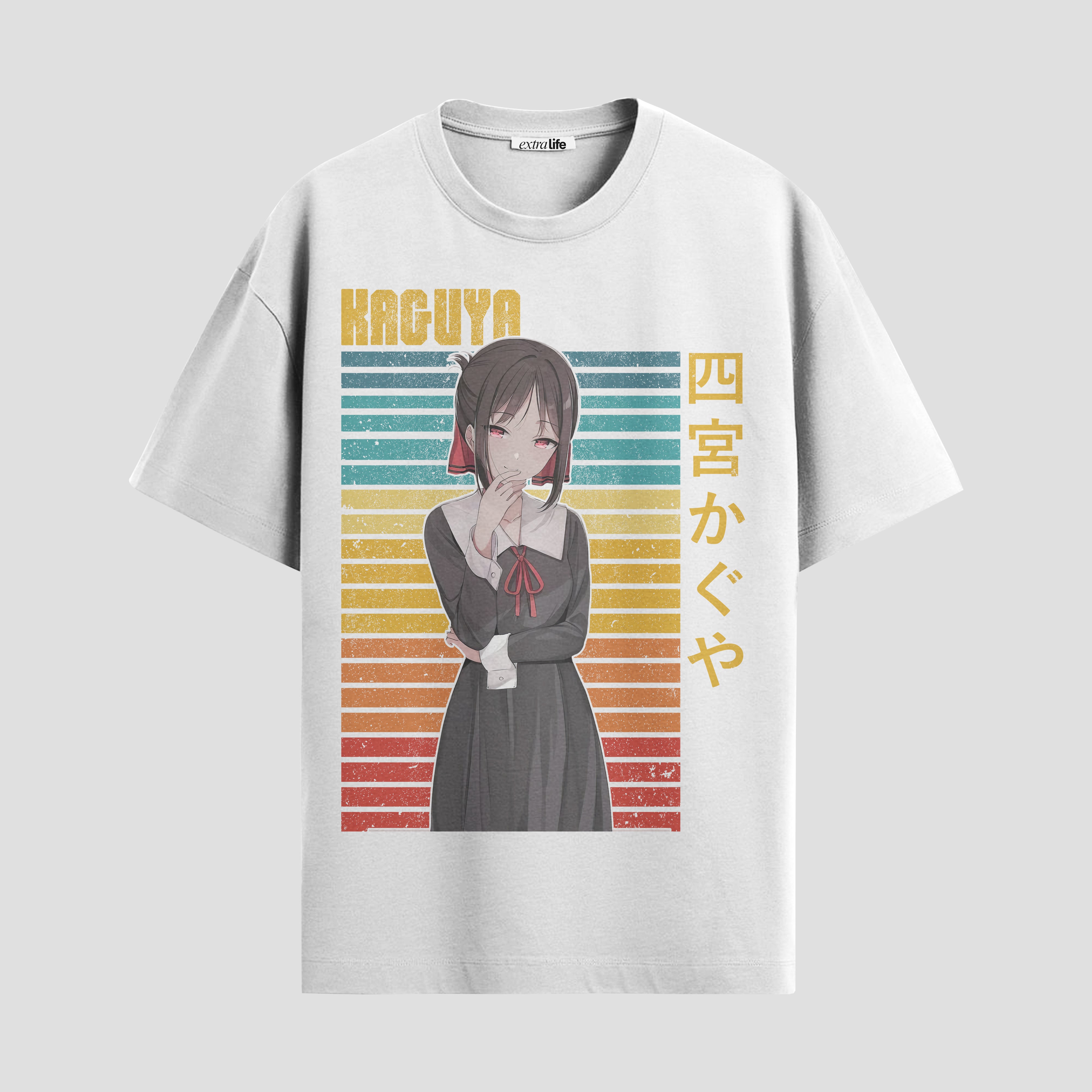 Playera urbana de anime y gaming ExtraLife MX, corte Standard Fit unisex ligero y transpirable en color Deep Black y Pure White, ropa de uso diario para gym y casual.