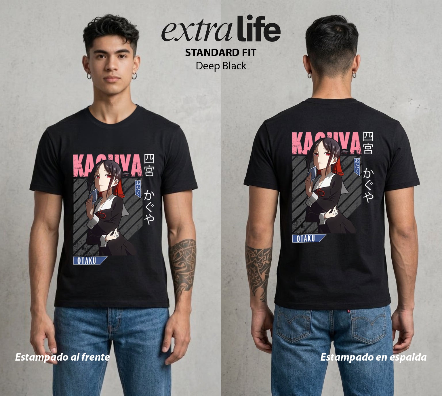 La Guerra del Corazon | La Tsundere del Amor #02014 - Playera Standard Fit | Deep Black - Foto en modelo