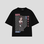 Playera streetwear premium de anime y gaming ExtraLife MX, corte oversized drop shoulder ligero y fresco en color Deep Black y Off-White, moda urbana mexicana de culto.
