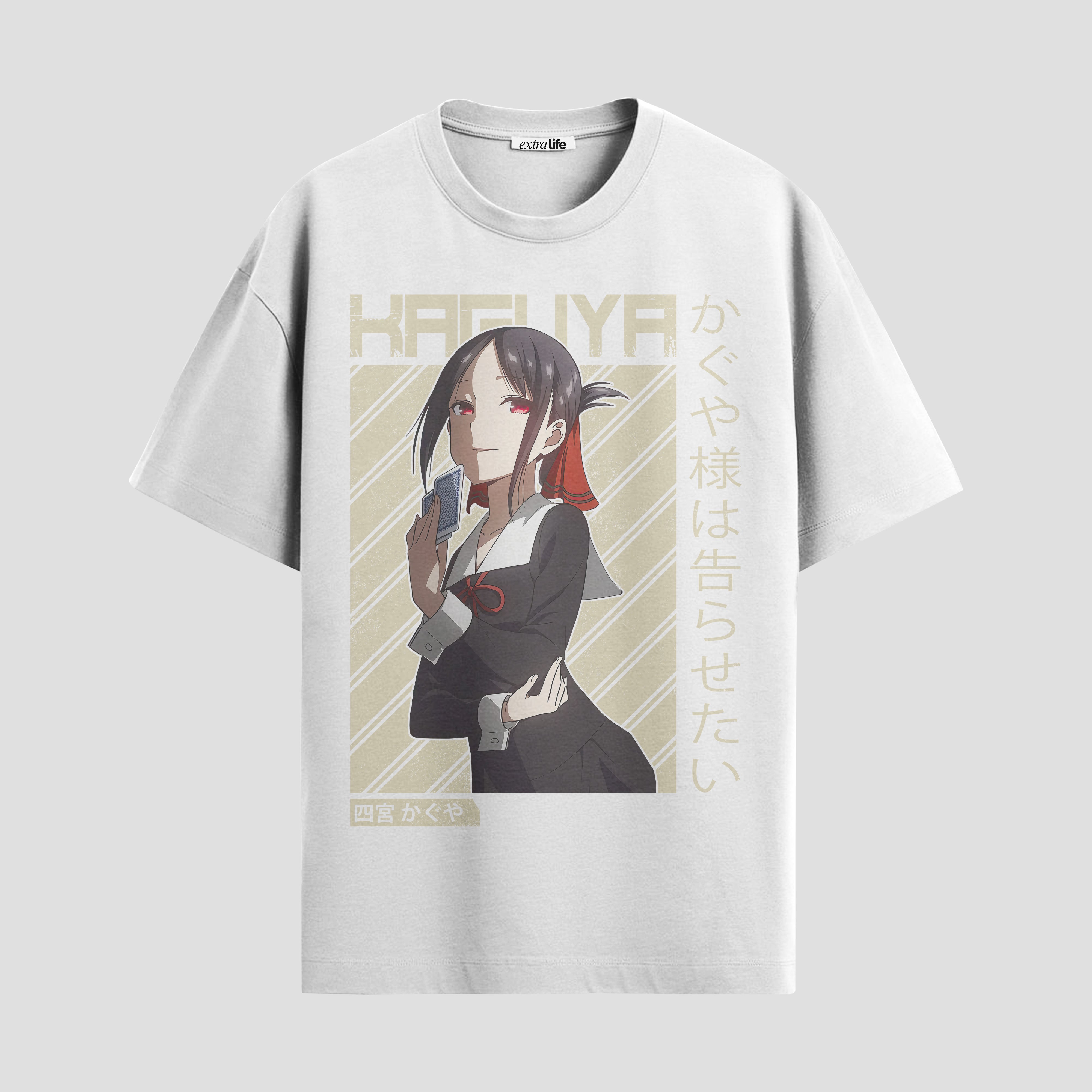 Playera urbana de anime y gaming ExtraLife MX, corte Standard Fit unisex ligero y transpirable en color Deep Black y Pure White, ropa de uso diario para gym y casual.