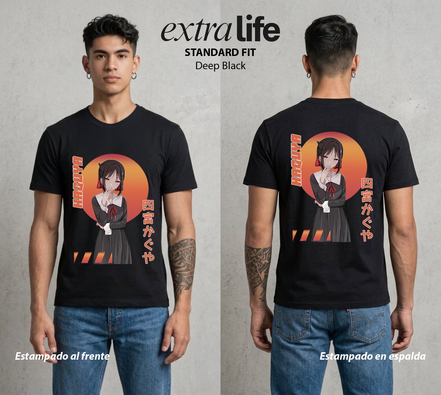 La Guerra del Corazon | La Tsundere del Amor #02018 - Playera Standard Fit | Deep Black - Foto en modelo
