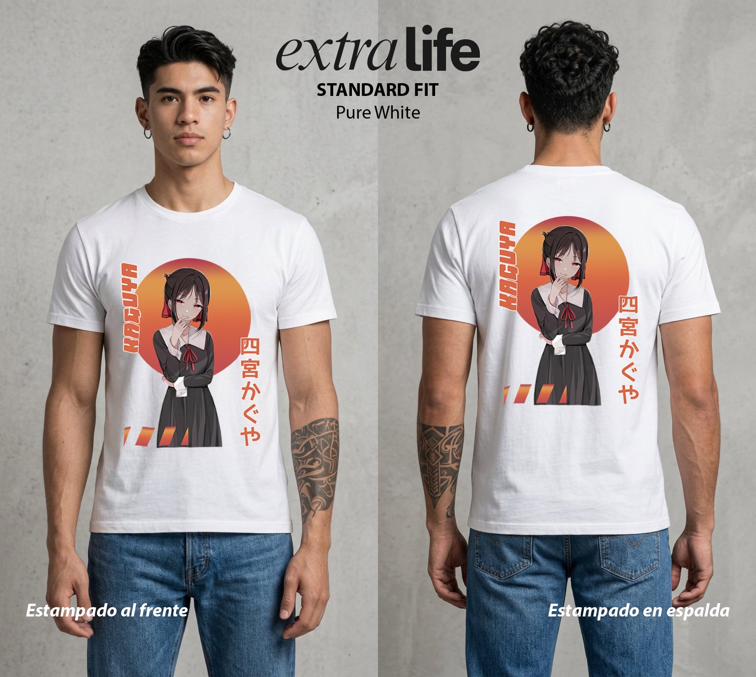 La Guerra del Corazon | La Tsundere del Amor #02018 - Playera Standard Fit | Pure White - Foto en modelo