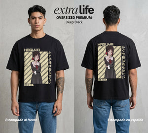 La Guerra del Corazon | La Guerra del Orgullo #02020 - Playera Oversized Premium | Deep Black - Foto en modelo