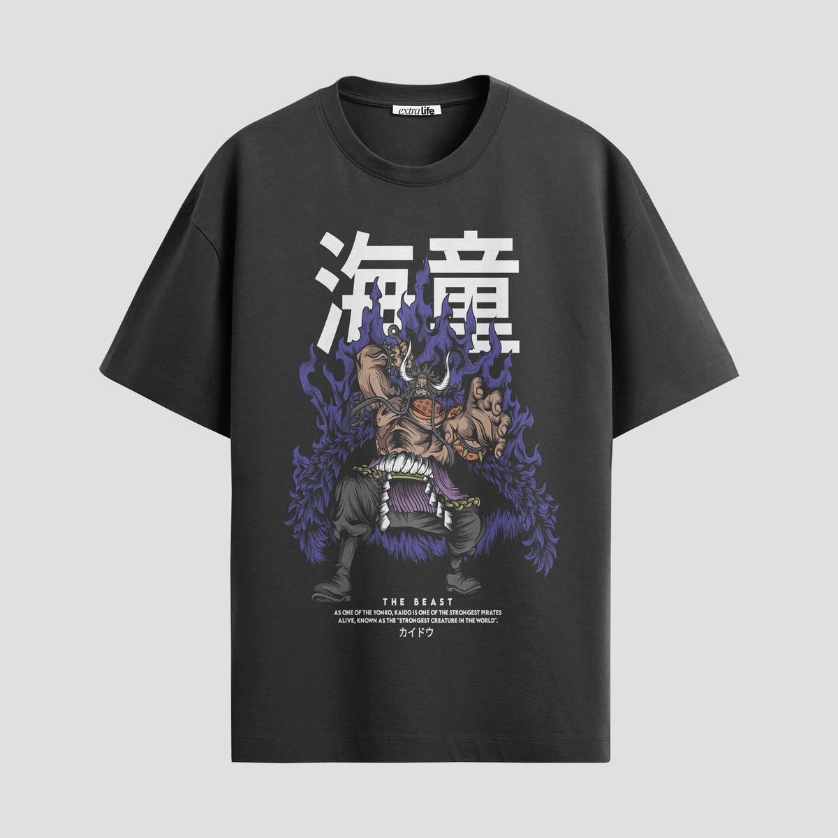 Playera urbana de anime y gaming ExtraLife MX, corte Classic Premium unisex ligero y transpirable en color Deep Black y Pure White, ropa de uso diario para gym y casual.