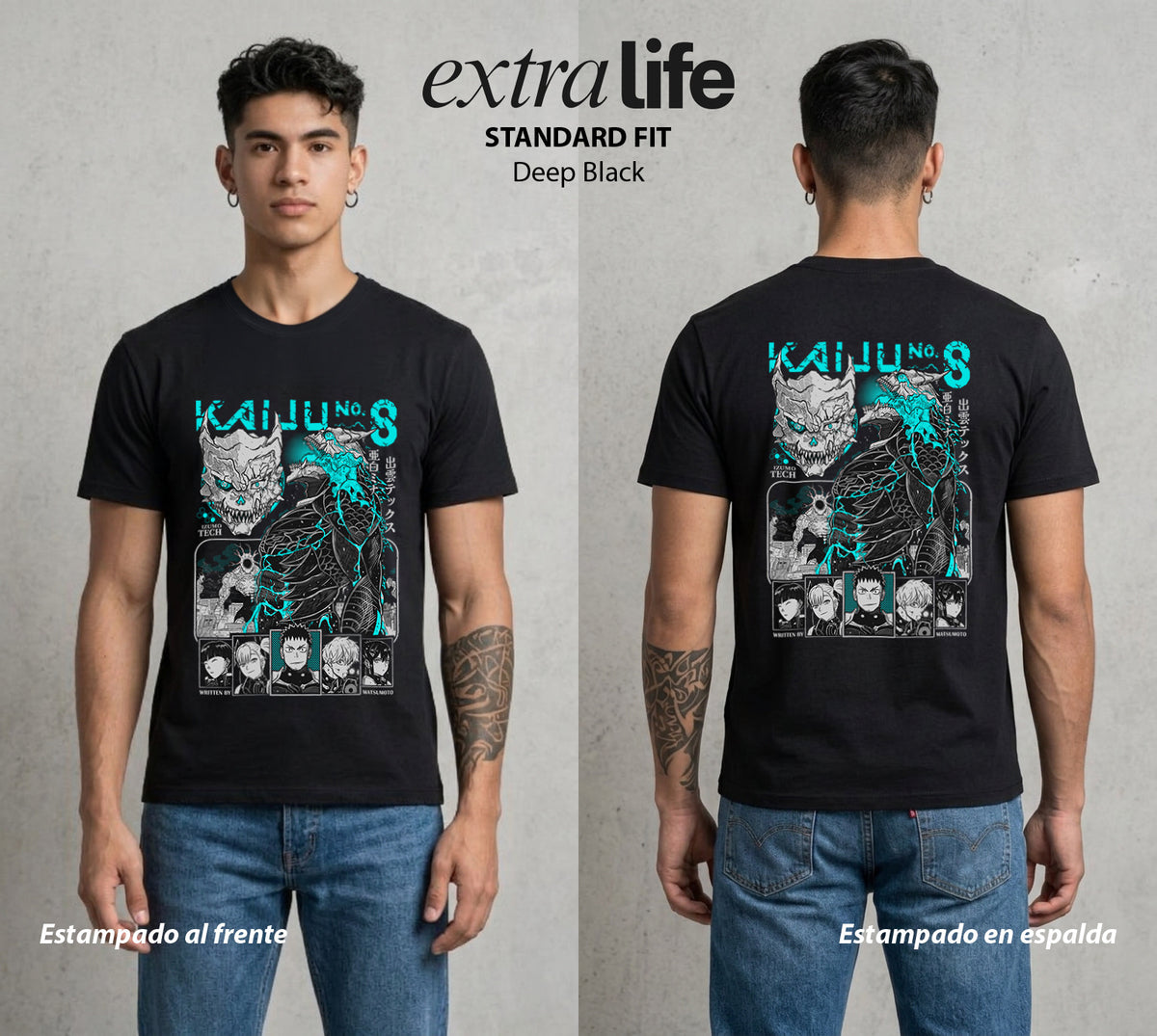 Defensa Anti-Monstruo | Los Defensores Anti-Kaiju #02023 - Playera Classic Premium | Deep Black - Foto en modelo