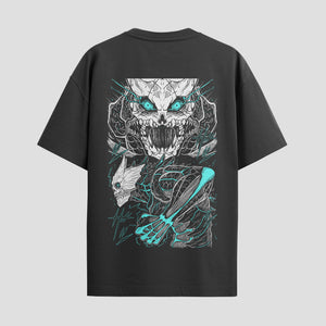 Playera urbana de anime y gaming ExtraLife MX, corte Standard Fit unisex ligero y transpirable en color Deep Black y Pure White, ropa de uso diario para gym y casual.