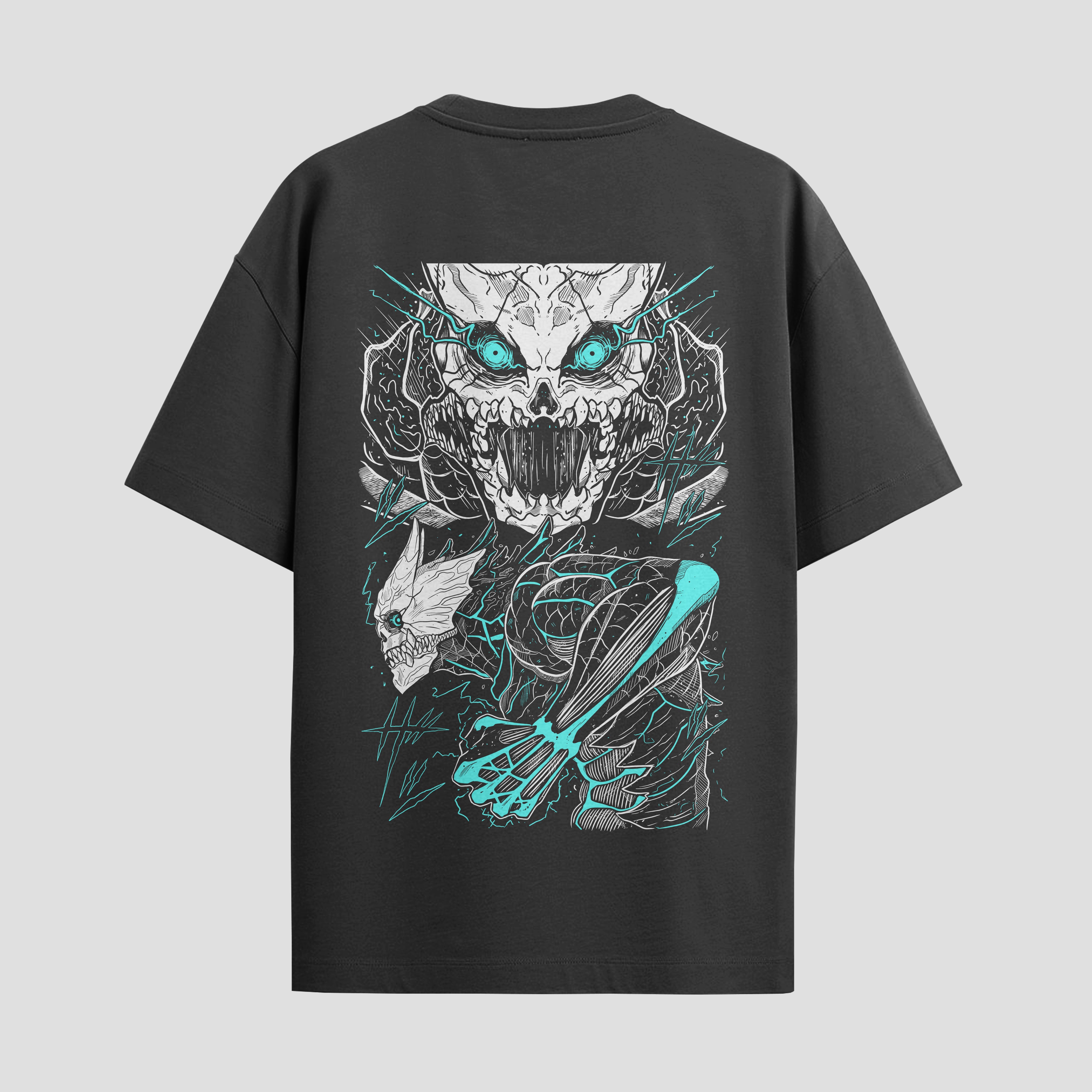 Playera urbana de anime y gaming ExtraLife MX, corte Standard Fit unisex ligero y transpirable en color Deep Black y Pure White, ropa de uso diario para gym y casual.