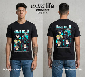 Defensa Anti-Monstruo | El Equipo Anti-Kaiju #02032 - Playera Standard Fit | Deep Black - Foto en modelo