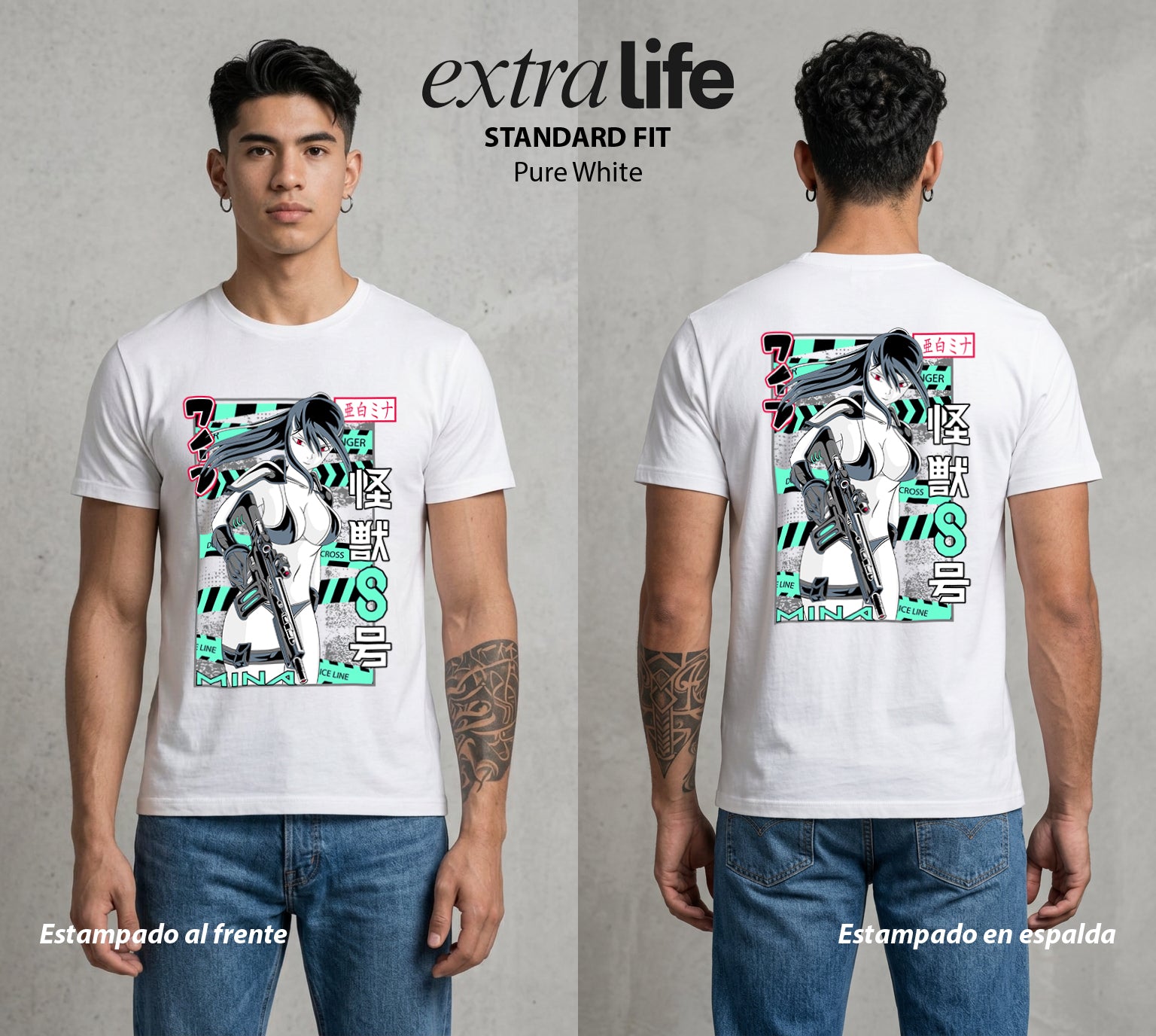 Defensa Anti-Monstruo | La Primera Capitana #02038 - Playera Standard Fit | Pure White - Foto en modelo