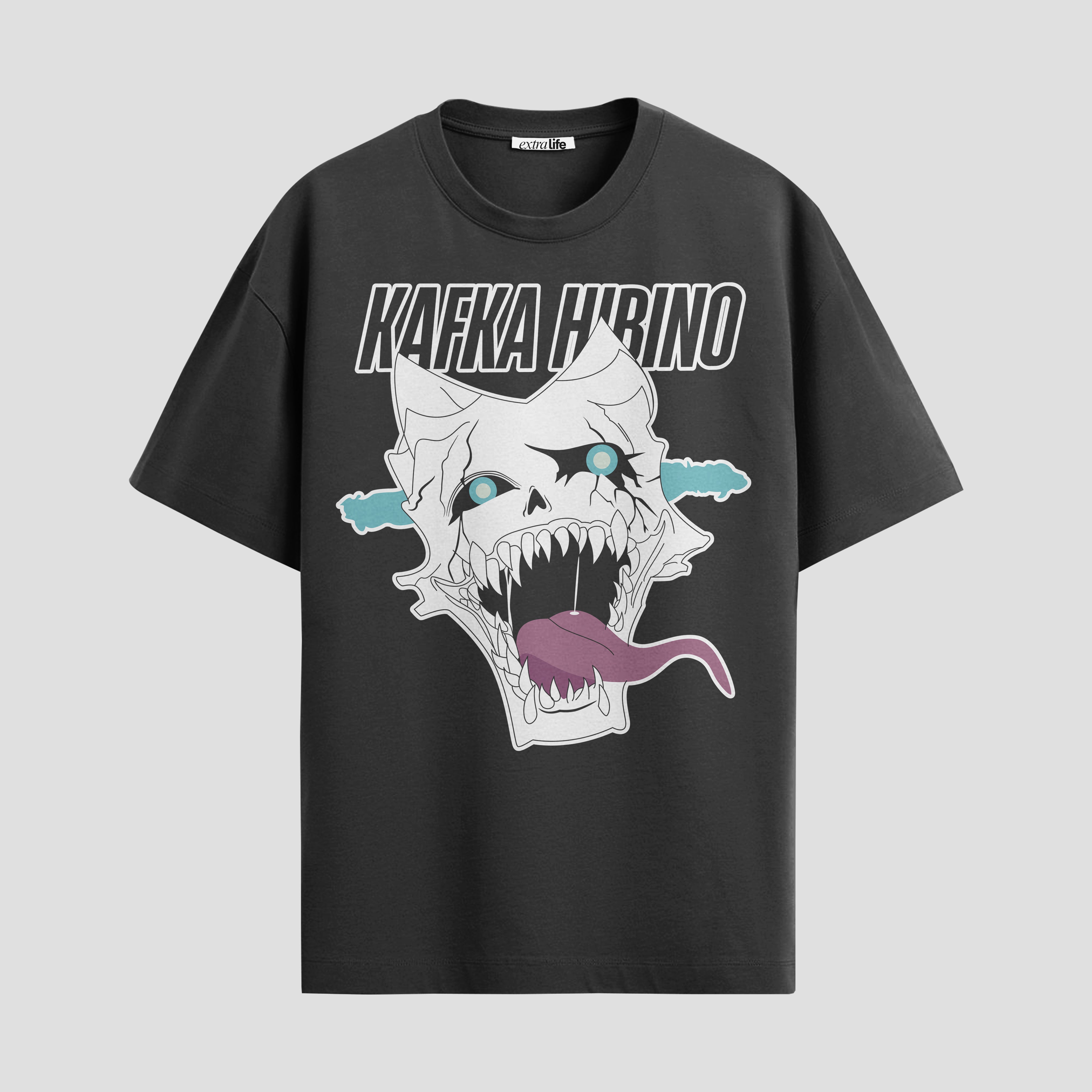 Playera urbana de anime y gaming ExtraLife MX, corte Standard Fit unisex ligero y transpirable en color Deep Black y Pure White, ropa de uso diario para gym y casual.