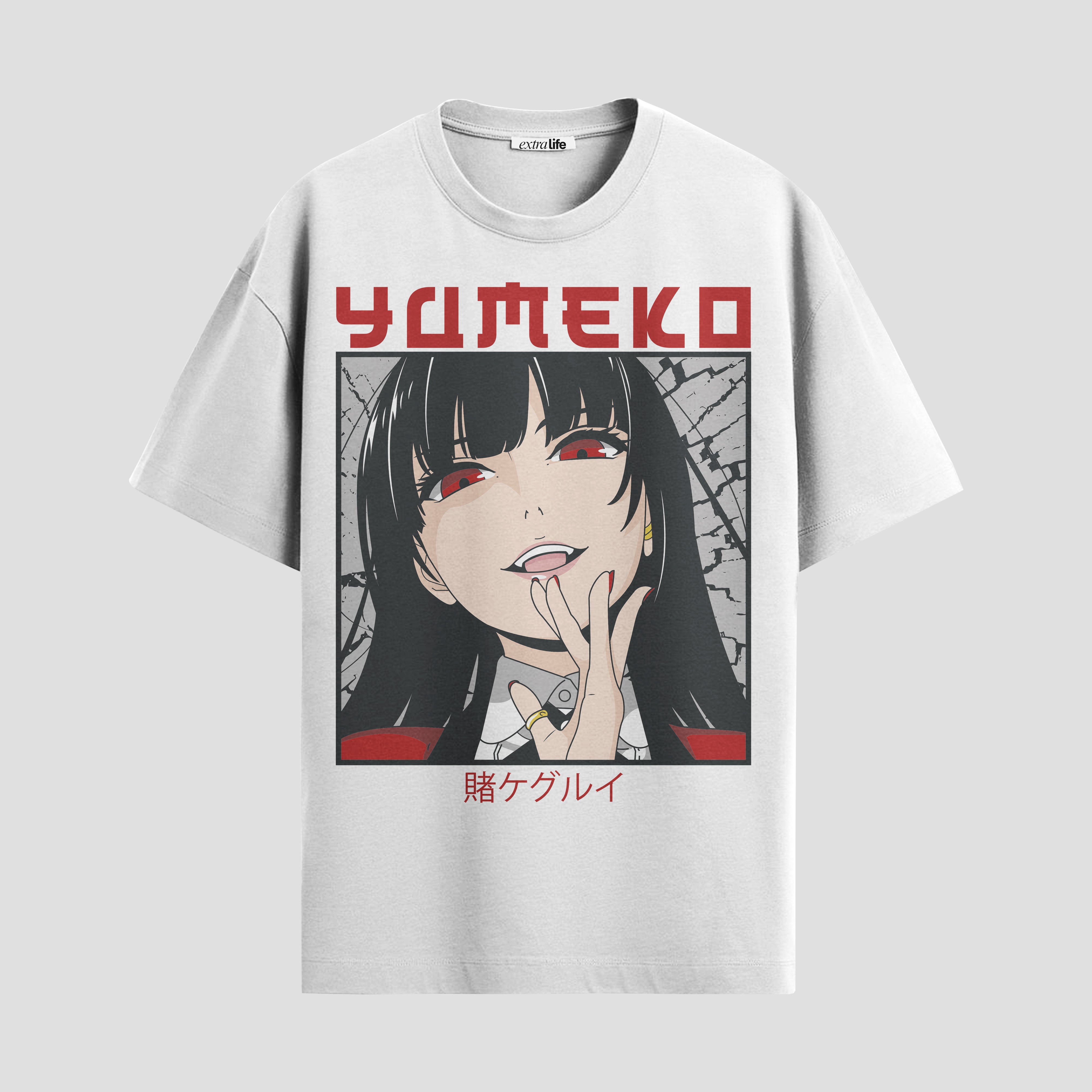Playera urbana de anime y gaming ExtraLife MX, corte Standard Fit unisex ligero y transpirable en color Deep Black y Pure White, ropa de uso diario para gym y casual.