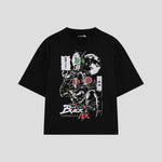 Playera streetwear premium de anime y gaming ExtraLife MX, corte oversized drop shoulder ligero y fresco en color Deep Black y Off-White, moda urbana mexicana de culto.
