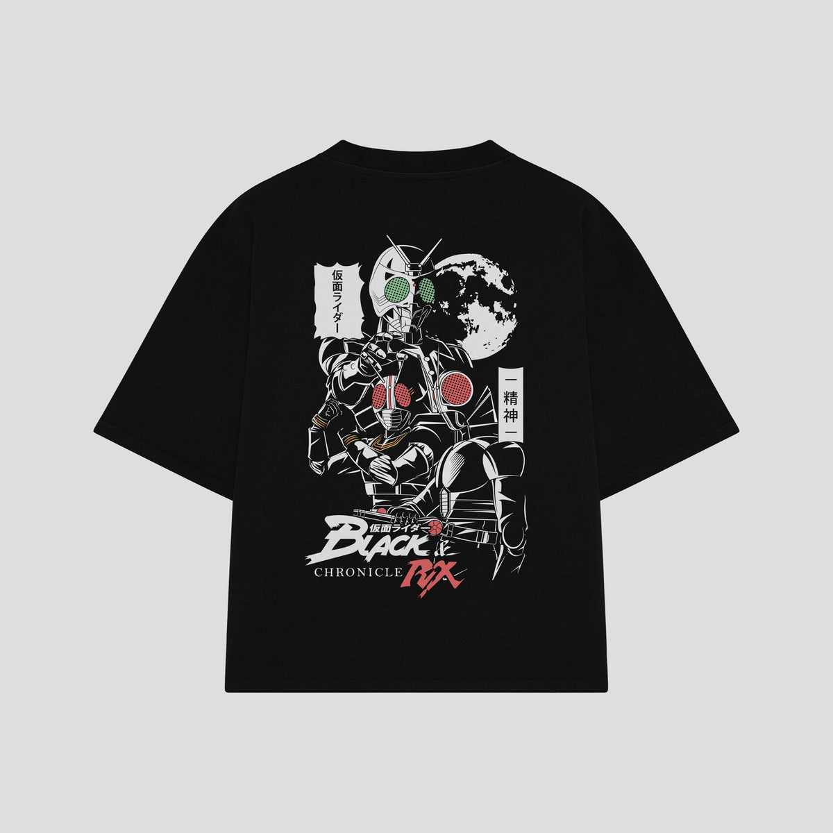 Playera streetwear premium de anime y gaming ExtraLife MX, corte oversized drop shoulder ligero y fresco en color Deep Black y Off-White, moda urbana mexicana de culto.