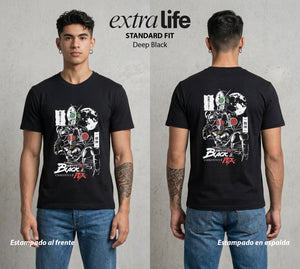 El Jinete Enmascarado | El Jinete de la Vida #02046 - Playera Standard Fit | Deep Black - Foto en modelo
