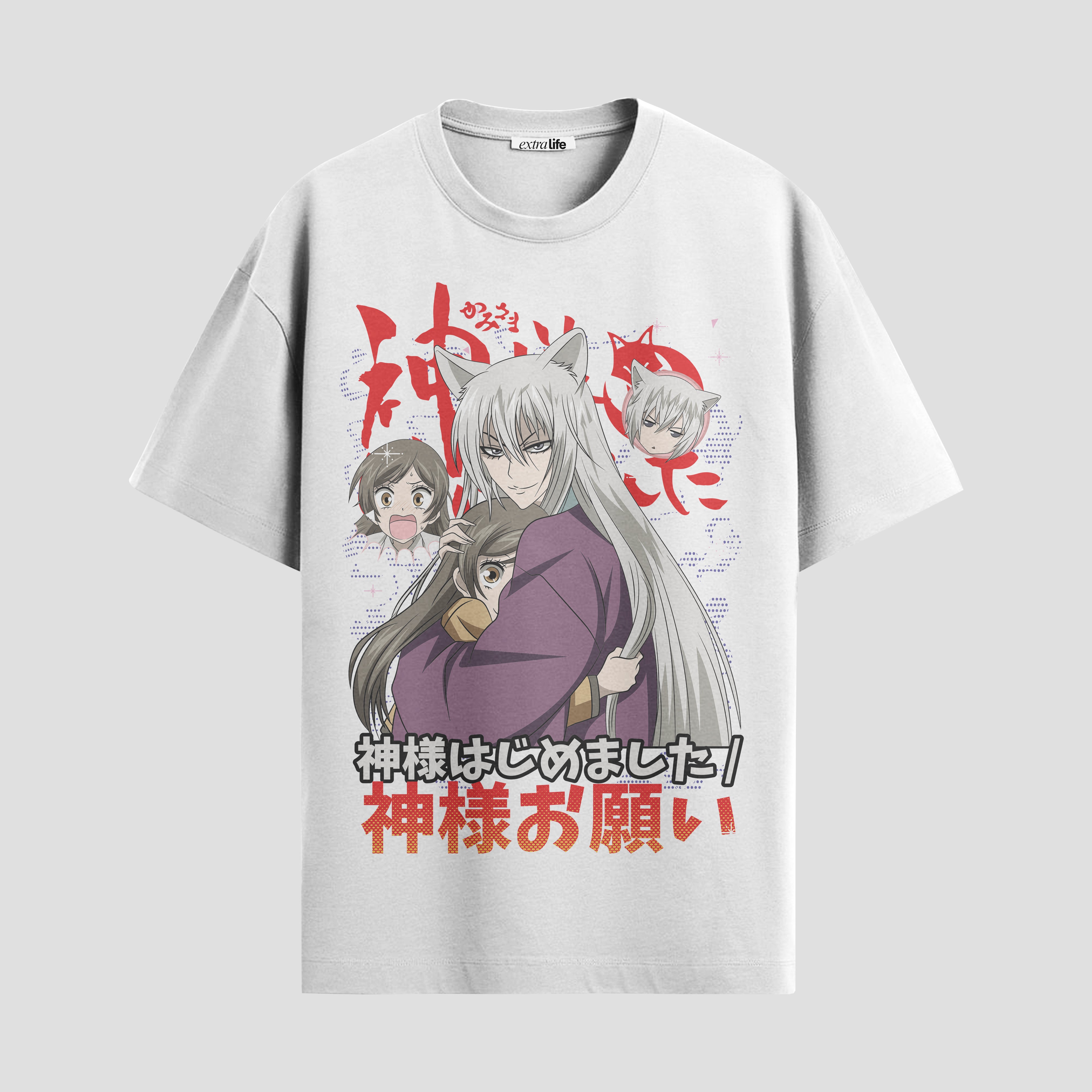 Playera urbana de anime y gaming ExtraLife MX, corte Standard Fit unisex ligero y transpirable en color Deep Black y Pure White, ropa de uso diario para gym y casual.