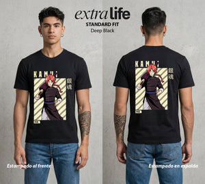 El Samurai sin Trabajo | El Yato del Poder #02057 - Playera Standard Fit | Deep Black - Foto en modelo