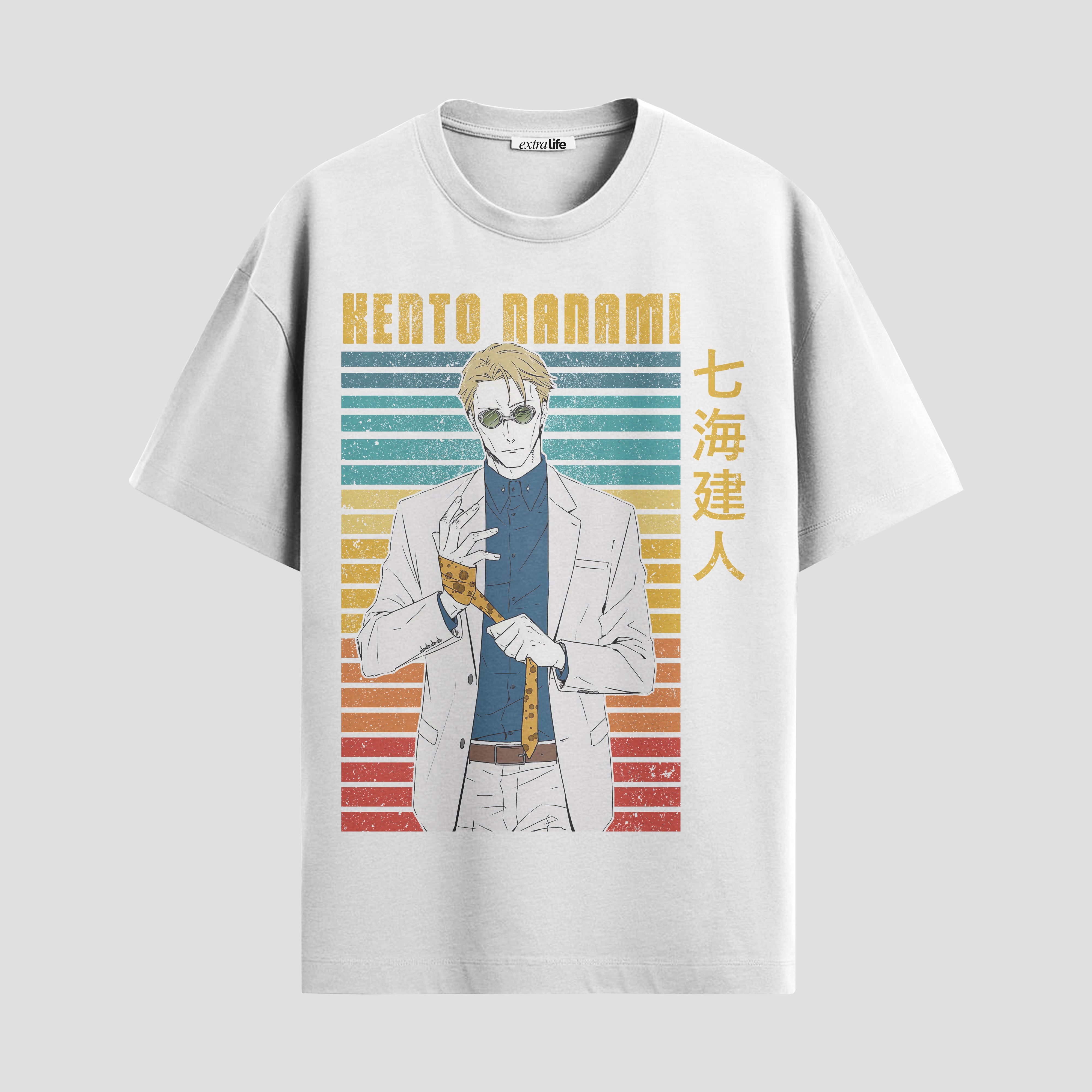 Playera urbana de anime y gaming ExtraLife MX, corte Standard Fit unisex ligero y transpirable en color Deep Black y Pure White, ropa de uso diario para gym y casual.
