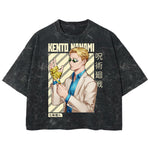Playera streetwear premium de anime y gaming ExtraLife MX, corte boxy deluxe mineral wash heavyweight en color Acid Wash, moda urbana mexicana de culto.