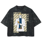Playera streetwear premium de anime y gaming ExtraLife MX, corte boxy deluxe mineral wash heavyweight en color Acid Wash, moda urbana mexicana de culto.