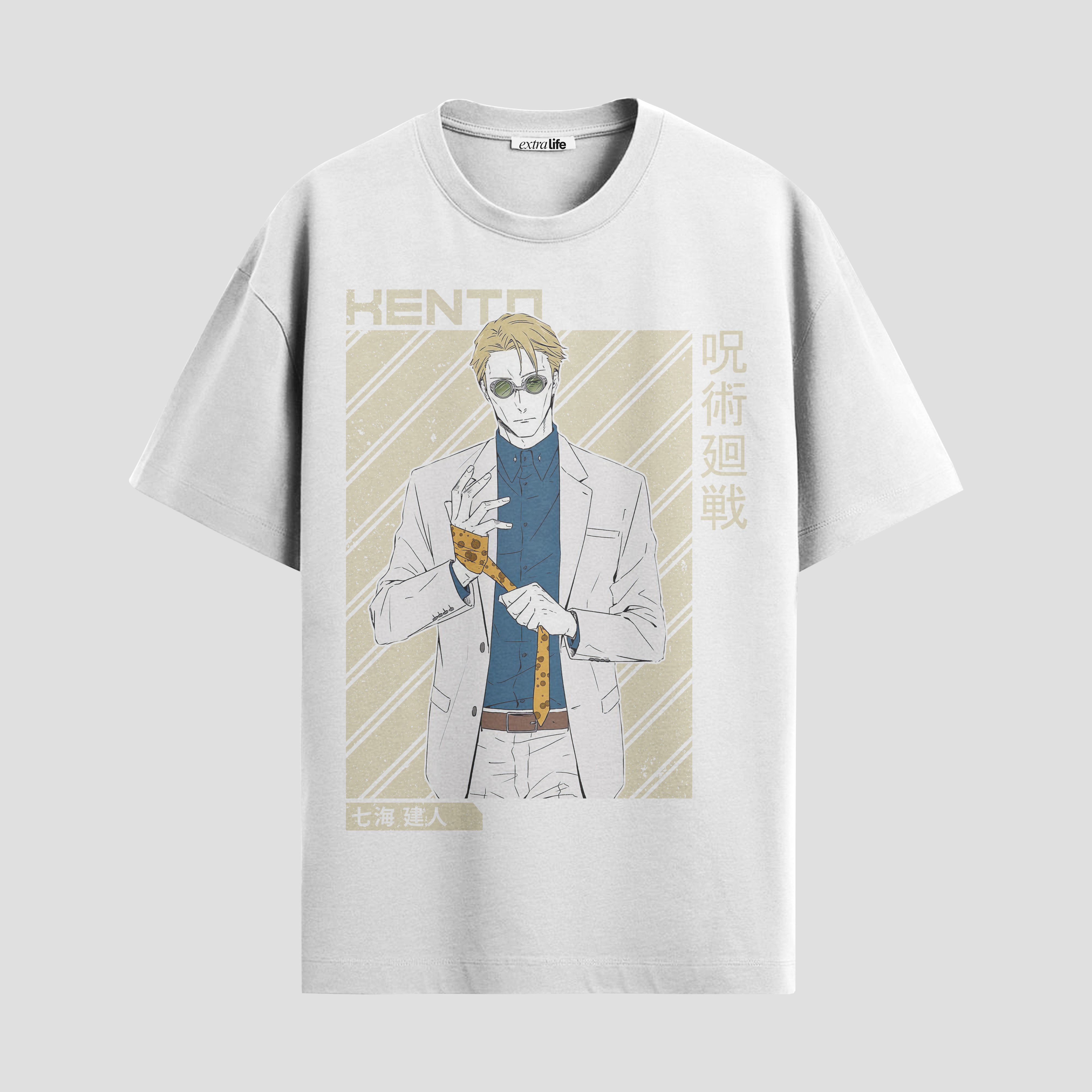 Playera urbana de anime y gaming ExtraLife MX, corte Standard Fit unisex ligero y transpirable en color Deep Black y Pure White, ropa de uso diario para gym y casual.